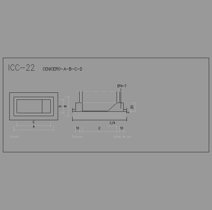 Bloque Autocad Cenicero